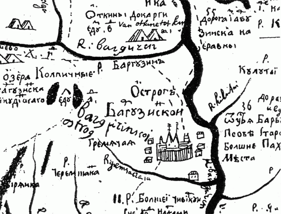 Баргузинский острог на карте Освоение Забайкалья